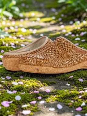 TAOS MADE IN SPAIN PRIMAVERA WOVEN MULE IN TAN/BRONZE SZ 37 ( 6-6.5 ) NWOT